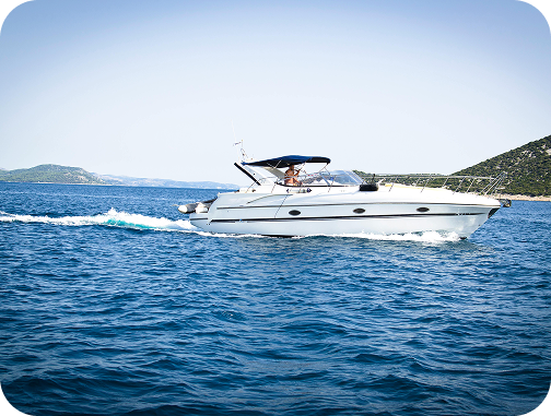 boat cruising along waves